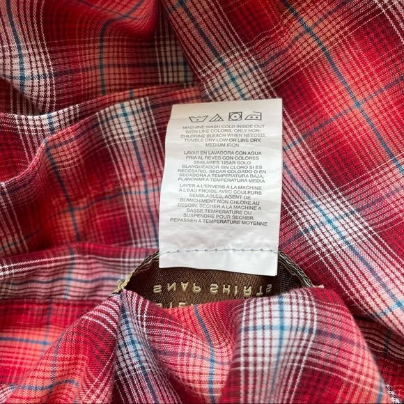 Wrangler Shirt Mens Size 2XL Western Red Plaid Pearl Snap Shirt Short Sleeve - Picture 8 of 9